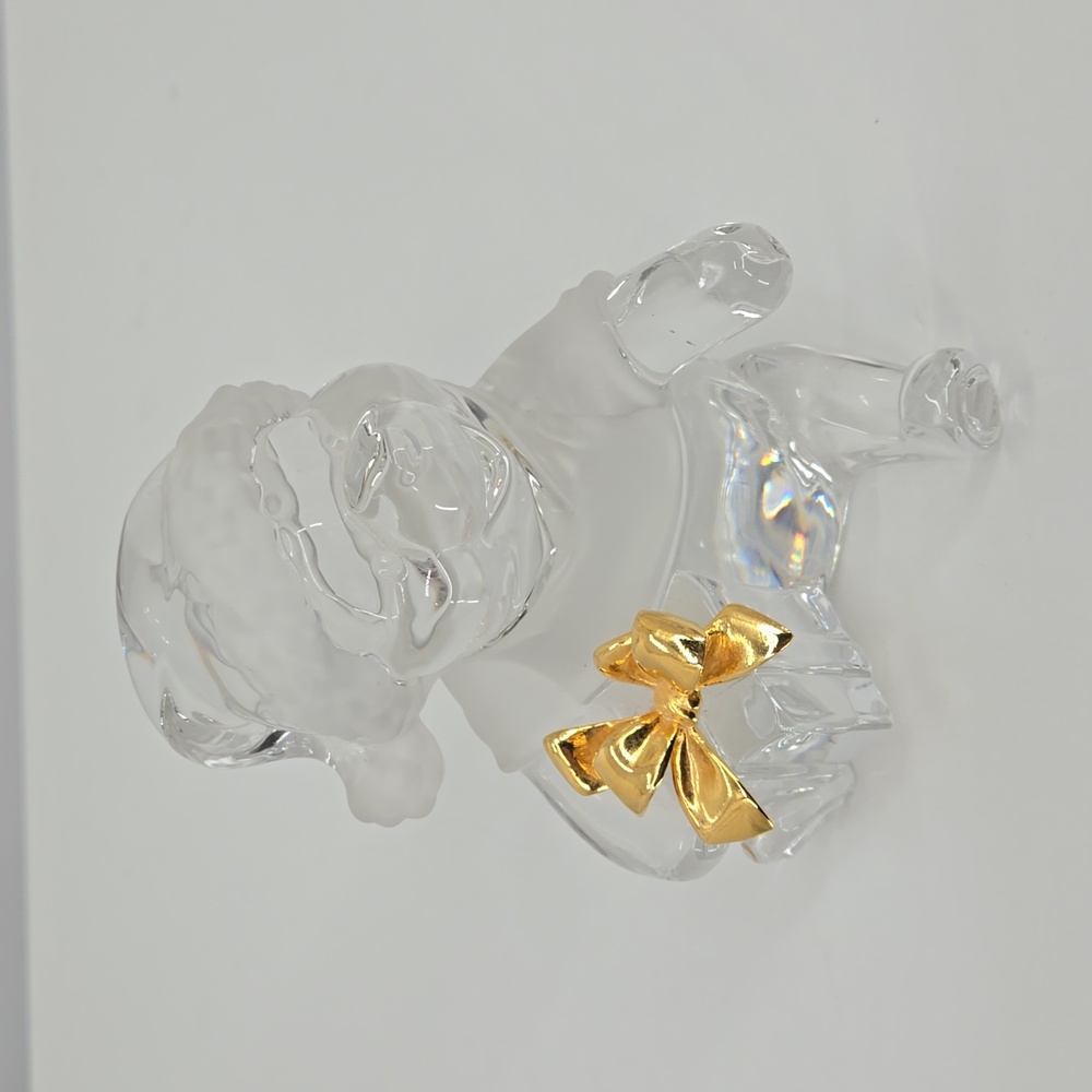 Disney Lenox Crystal & Gold Figure Pooh from Winnie the Pooh Rare Xmas special